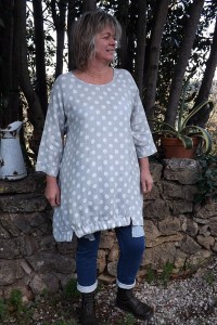 Robe ou Tunique lin Lola gris perle et pantalon Angus
