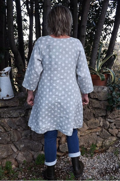 Robe ou Tunique lin Lola gris perle et pantalon Angus