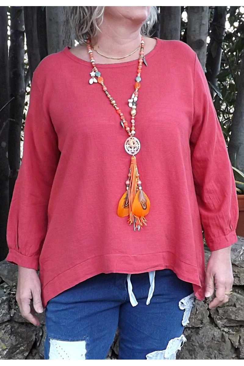 Top coton Jack framboise et pantalon Angus Top coton Jack framboise et pantalon Angus