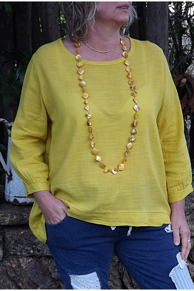 Top coton Jack couleur genêt et pantalon Angus Top coton Jack couleur genêt et pantalon Angus