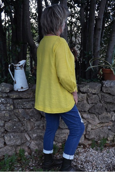 Top coton Jack couleur genêt et pantalon Angus