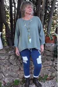Top coton Jack kaki et pantalon Angus
