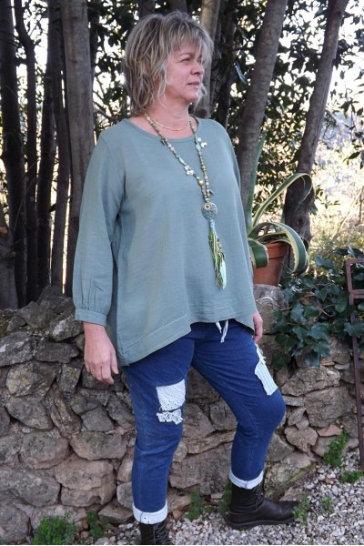 Top coton Jack kaki et pantalon Angus