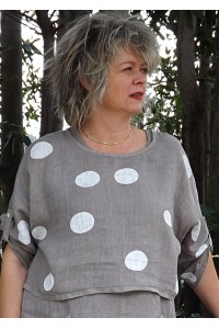 Robe et top en lin Suzette taupe