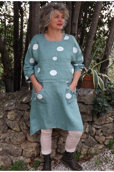 Robe et top en lin Suzette jade