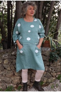 Robe et top en lin Suzette jade