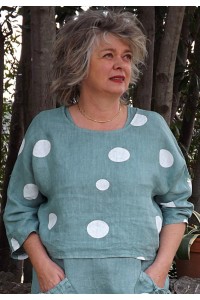 Robe et top en lin Suzette jade