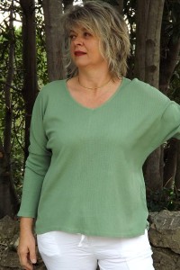 Top coton Théo vert olive