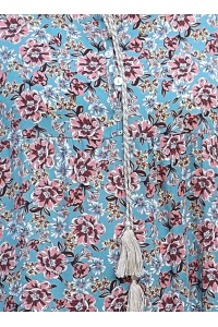 Robe longue Fernande imprimé sur fond adriatique