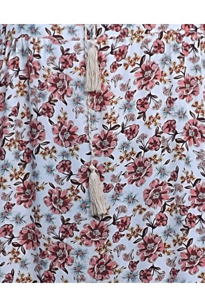 Robe longue Fernande imprimé sur fond écru