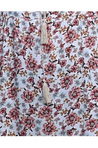 Robe longue Fernande imprimé sur fond écru