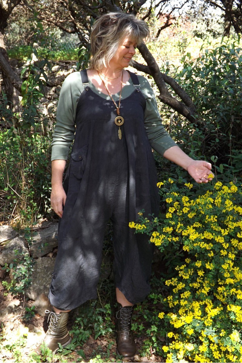 Salopette Vetement Lin Femme Grande Taille Salopette Lin Amandine