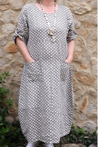 Robe longue lin Diane taupe