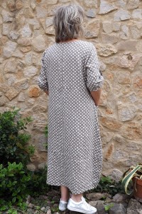 Robe longue lin Diane taupe