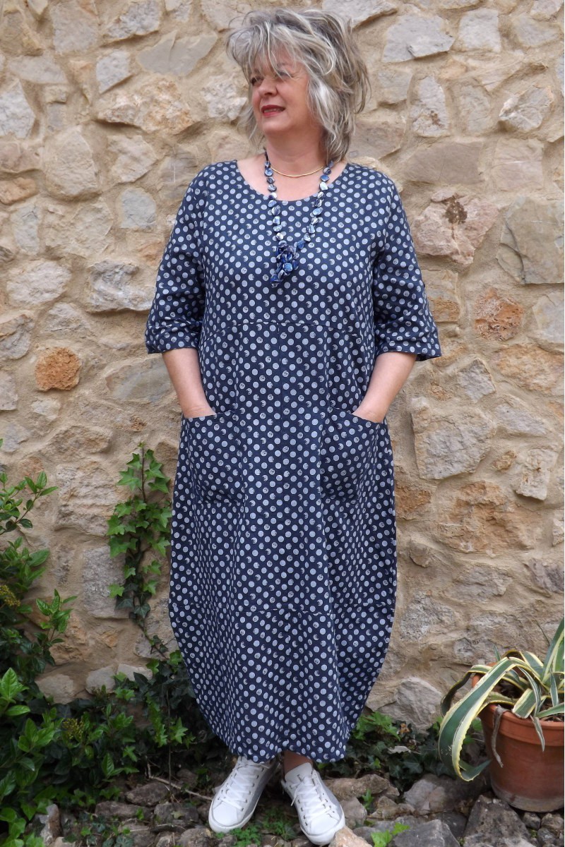 Robe longue lin Diane marine Robe longue lin Diane marine