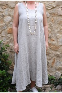 Robe lin taupe délavé Isis.
