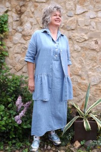 Veste en lin Garance Bleue et robe lin Bérangère
