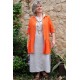 Veste en lin Garance orange et robe en lin Bérangère