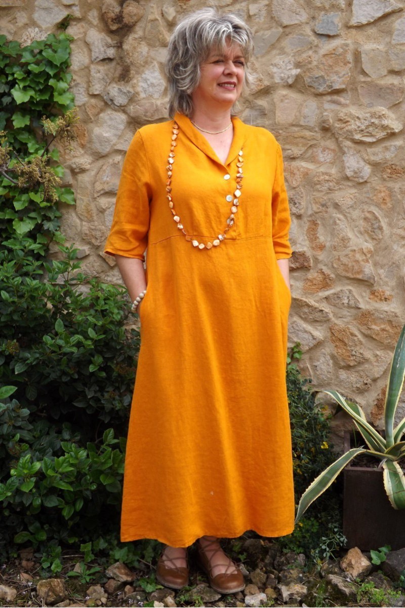 Robe longue lin clèmentine Bérangère Robe longue lin clèmentine Bérangère