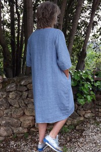 Robe lin bleu Eva