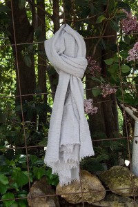 Foulard voile de coton gris