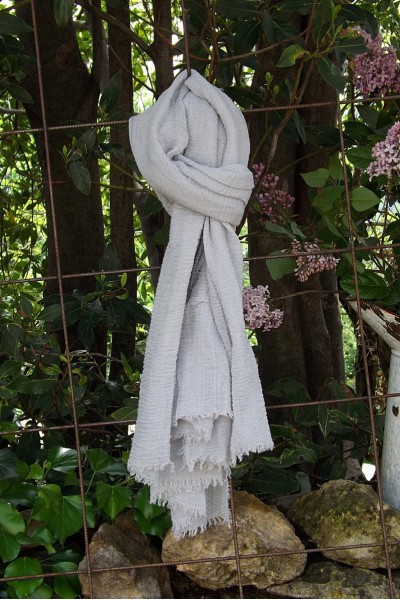 Foulard voile de coton gris