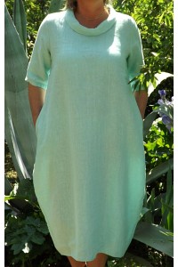 Robe longue en lin vert d'eau Apolline