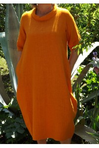 Robe longue en lin clémentine Apolline