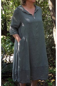 Robe lin kaki Camille