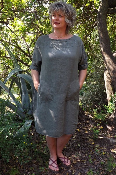 Robe lin kaki Mariane