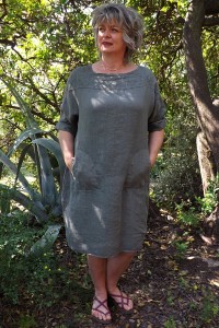 Robe lin kaki Mariane
