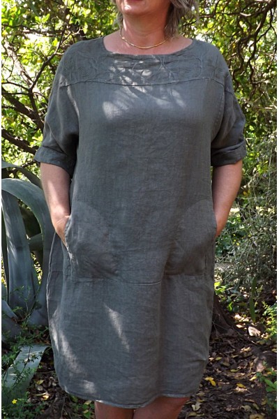 Robe lin kaki Mariane