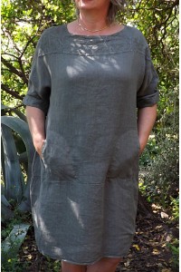 Robe lin kaki Mariane