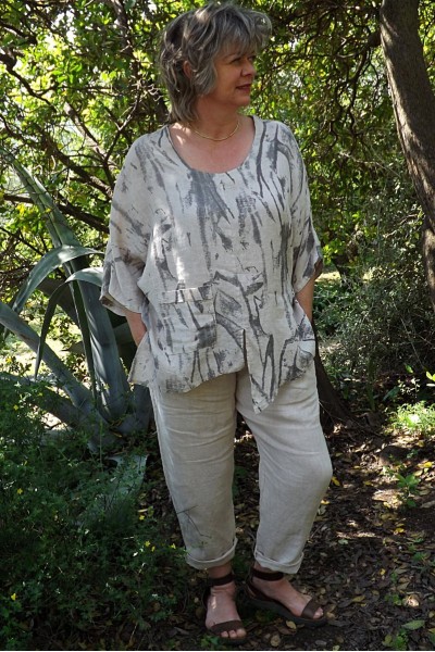 Tunique lin grande taille Candice et pantalon en lin Gabriel