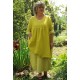 Tunique lin grande taille jaune génépi Marinette et robe lin Diane