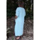 Robe longue lin Diane bleue maldive