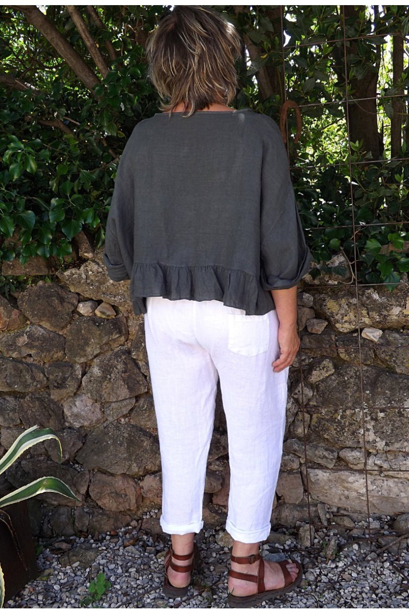 Pantalon Blanc 100% Lin Femme Taille 12 – Crew Clothing Company, élégant Et Intemporel