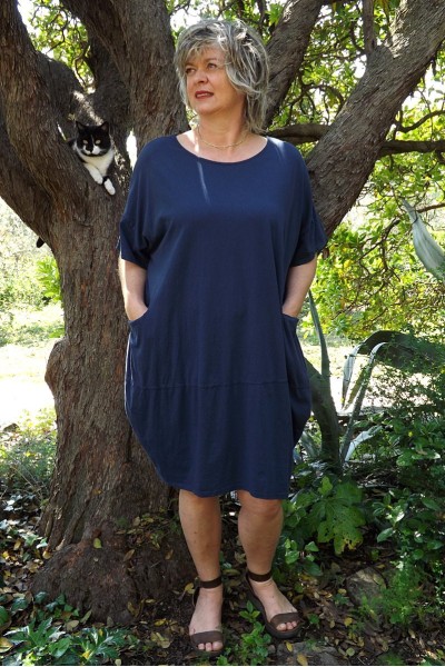 ROBE COTON GRANDE TAILLE ELINE MARINE