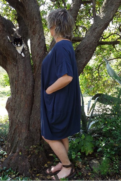 ROBE COTON GRANDE TAILLE ELINE MARINE