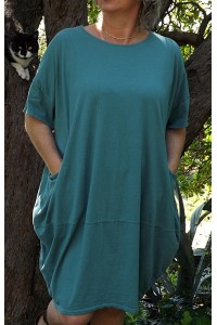 Robe grande taille coton Eline eucalyptus