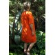 Robe lin basique orange