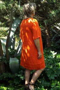 Robe lin basique orange