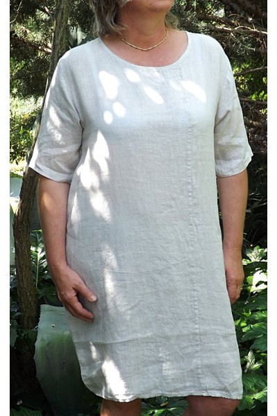 Robe lin basique beige