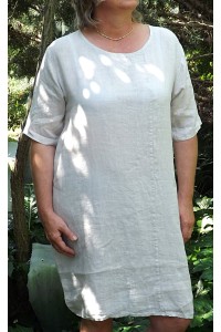 Robe lin basique beige