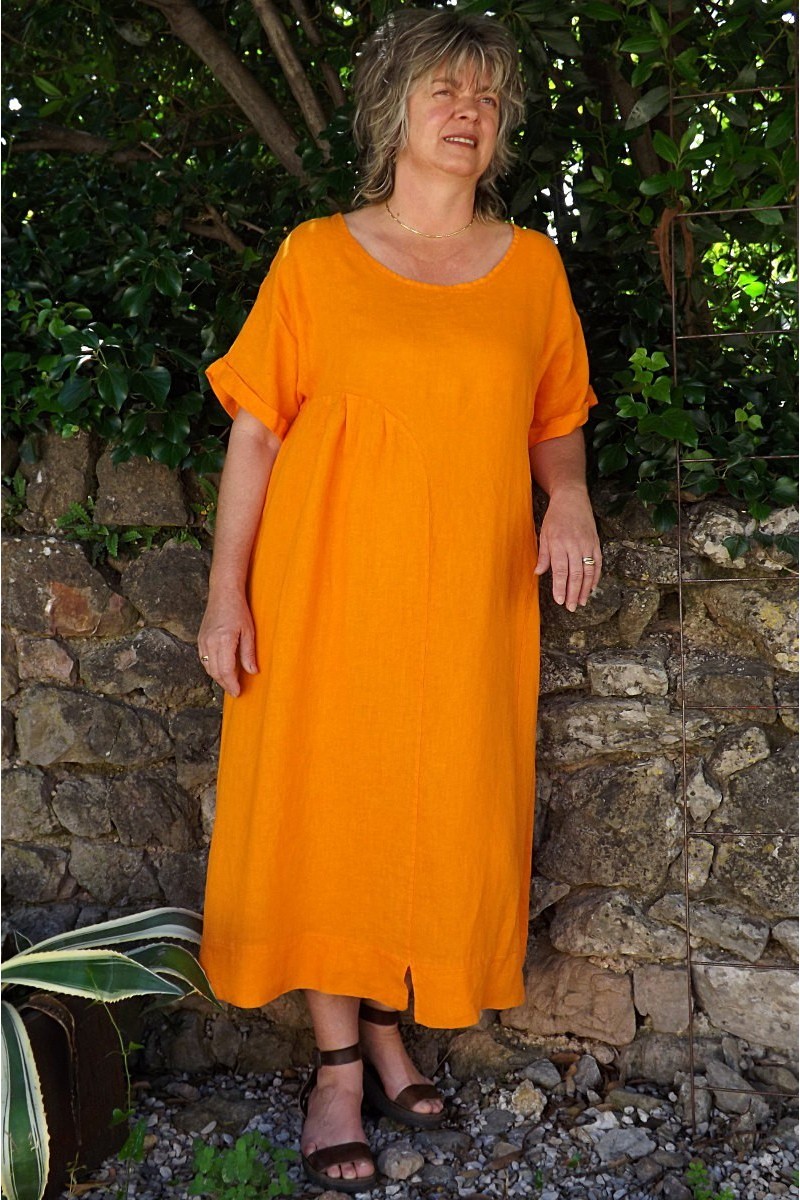 Robe lin Eurydis clémentine Robe lin Eurydis clémentine