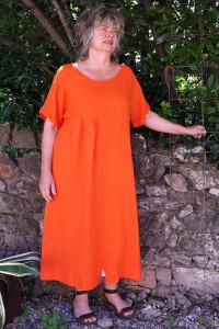 Robe lin Eurydis orange