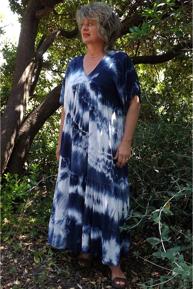 Robe Anastasia Oversize Tie and Dye marine