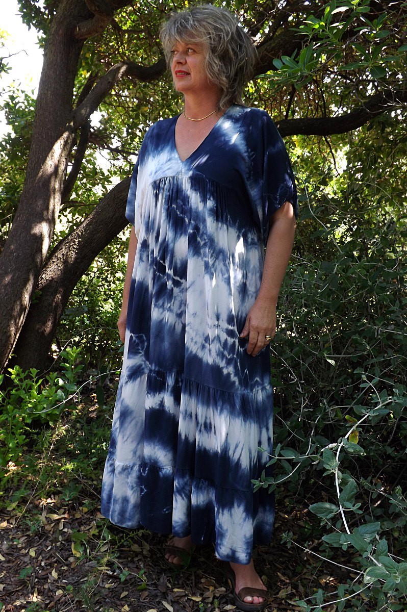 Robe tie on sale and dye bleu