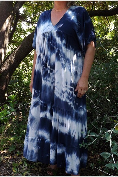 Robe Anastasia Oversize Tie and Dye marine