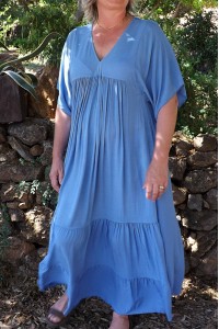 Robe Anastasia viscose Oversize bleue